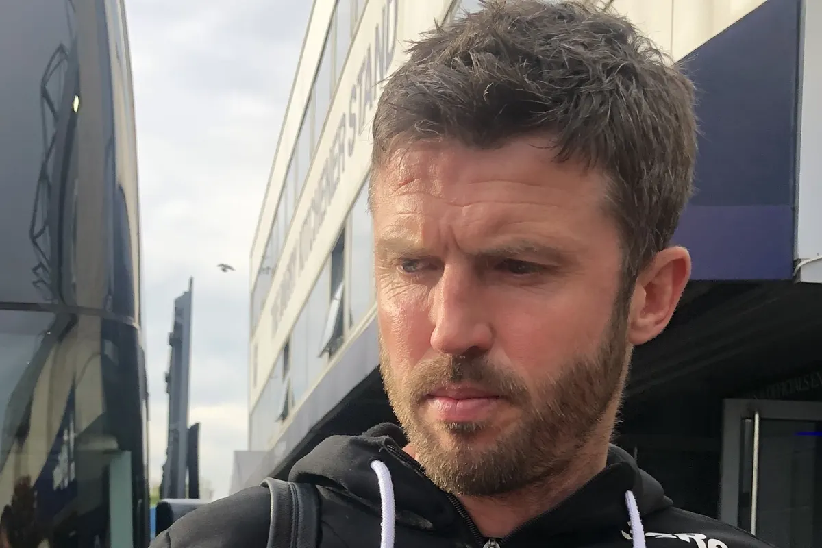 Michael Carrick after a Championship match in April 2025
