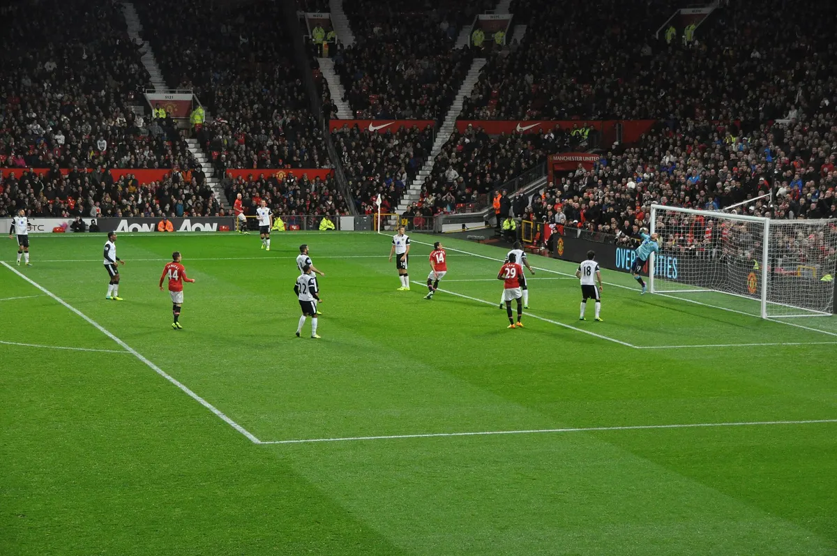 Old Trafford football stadium in Trafford, Greater Manchester