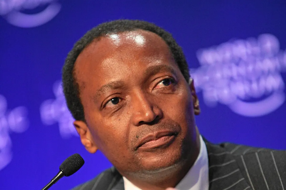 CAF president Patrice Motsepe speaking at a World Economic Forum panel in Davos, 2009