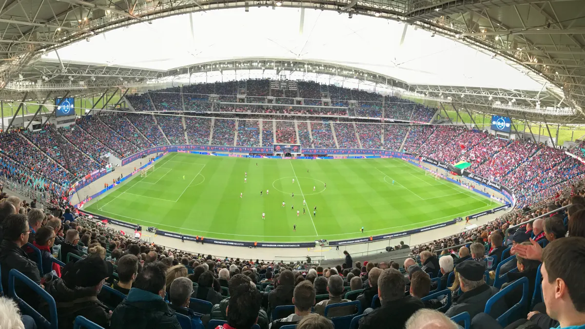 Interior view of Red Bull Arena in Leipzig, home of RB Leipzig