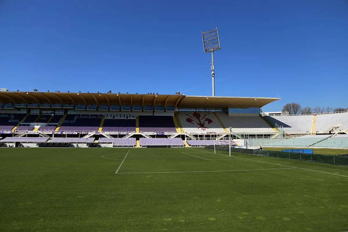 Pitch view of Stadio Artemio Franchi in Florence, home of Fiorentina